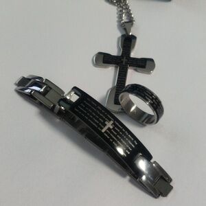 Men Lord's Prayer Stainless Steel Set